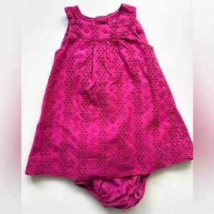 Marissa baby girl’s a dress eyelet pattern and matching diaper cover. Size 6M.